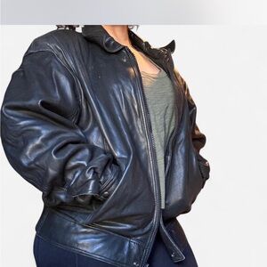 Andrew Marc Black Leather Jacket